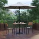 Flash Furniture XU-DG-810060362-UB19BGY-GG 35" Square Patio Dining Table Set with 2 Stacking Faux Teak Chairs and Gray Umbrella 2 image