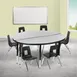Flash Furniture XU-GRP-14CH-A48-HCIRC-GY-T-P-GG Emmy Activity Table & Chair Set, Round 48" Table, 6 Stack Chairs, Adjustable Height 2 image