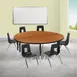 Flash Furniture XU-GRP-14CH-A60-HCIRC-OAK-T-P-GG Emmy Activity Table & Chair Set, Round 60" Table, Adjustable Height, 6 Stack Chairs, Oak/Black 2 image