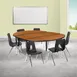 Flash Furniture XU-GRP-16CH-A3060CON-60-OAK-T-A-GG Emmy Activity Table & Chair Set, Oval Laminate Top, 86x60, 6 Stack Chairs, Adjustable Height 2 image