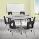 Flash Furniture XU-GRP-18CH-A60-HCIRC-GY-T-A-CAS-GG Emmy Activity Table & Chair Set, Round 60" Table, 6 Stack Chairs, Adjustable Height 2 image