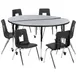Flash Furniture XU-GRP-18CH-A60-HCIRC-GY-T-A-CAS-GG Emmy Activity Table & Chair Set, Round 60" Table, 6 Stack Chairs, Adjustable Height 1 image