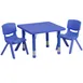 Flash Furniture YU-YCX-0023-2-SQR-TBL-BLUE-R-GG Preschool Activity Table Set, 24x24 Square, Blue, 220 lb Capacity, Plastic Top 1 image