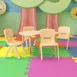 Flash Furniture YU-YCY-093-0034-CIR-TBL-NAT-GG Emmy Activity Table & Chair Set, 35" Half Moon, Adjustable Height, Natural Finish, 4 Chairs 2 image