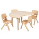 Flash Furniture YU-YCY-093-0034-CIR-TBL-NAT-GG Emmy Activity Table & Chair Set, 35" Half Moon, Adjustable Height, Natural Finish, 4 Chairs 1 image