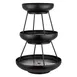 Steelite 5856JX61 3‑Tier Seafood Stand, 11.625" x 17" Black Metal, 18/10, Height 17‑20", USA Made 1 image