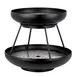 Steelite 5856JX62 2‑Tier Round Seafood Stand, 11.625" x 10.0" Black 18/10 Stainless, Made In USA 1 image