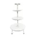 Steelite 6525T208 - 3‑Tier Round Display Stand, 14", 13‑16" Height, White Wood, Hand Wash - 1/Case 1 image