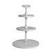 Steelite 6525T209 - 3‑Tier Round Buffet Stand, 14" Width, 13"‑16" Height, White Wood - 1/Case 1 image