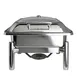 Steelite 7351MW106 Chafing Dish Stand, 6 Qt, Hydraulic, Hinged Cover, 17.8"x15.5"x12.3" Stainless 1 image