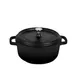 Steelite AP240011 Casserole Dish, 4.5 Qt, 12.375"W x 10"D x 6.5"H, Black, Steel Knob & Lid, 4/Case 1 image