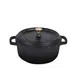 Steelite AP240011G Casserole Dish, 10" Black With Gold Knob, 4.5 Qt, 4" Depth, Lid Included - 4/Case 1 image