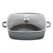 Steelite AP282812 Casserole Dish, 14" Square, 5.25 Qt, 4" Depth, Gray Mixed, Knob Glass Lid - 4/Case 1 image