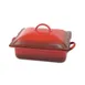 Steelite DW04QCWG8RD2 - 4 Qt Chafing Dish, 15.5"W×11"D×8"H, Red 18/10 Steel, Cover, Induction Ready 1 image