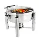 Steelite DW04WH7SS Chafer, 4-Quart Steel Round, 15"W x 15.25"D x 11"H, Hinged Cover, Induction Ready 1 image