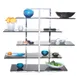 Steelite DW5TBK Tiered Display Stand - 36" W x 11" D x 41" H Rect. Metal Base Silvers 5-Tier 31"-48" 1 image