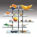 Steelite DW5TC - 5 Tier Riser, 36"W x 11"D x 41"H, Metal Base, Silvers Finish, Height 31"-48" 1 image
