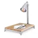 Steelite DW724ML2WSS Carving Station, Heated Steel Base, 2 Heat Lamps, Wood Board, 24"W x18"D x22"H 1 image