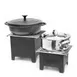 Steelite DWGB99GBK Grill and Riser Box, 9.0"W x 9.0"D x 9.0"H, 18/10 Stainless, Black– Griddle Stand 1 image