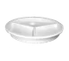 Steelite HL19010AWHA - 9"-1/16 Dia Round 3‑Compartment Hall China Plate, White, 1‑1/8" H - 1 Dozen 1 image