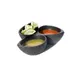 Steelite KMK2067ES - Avocado Trio 3‑Compartment Plastic Bowl, 8" Dia x 2½" H, Black Resin - 2/Case 1 image