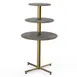 Steelite MGCPPR01GBXX - 3‑Tier Stand, 30" Dia x 55" H, Steel Base, Gold Trim, Slate Laminate Top 1 image