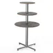 Steelite MGCPPR01GSXX - 3‑Tier 30" Dia. x 55" H Stand, BHP Laminate Top, Brushed Steel Silvers Base 1 image