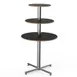Steelite MGCPPR01MSXX - 3‑Tier Stand, 30" Dia x 55" H, Nero Marble Top, Bamboo Core, Silvers Steel 1 image