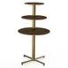 Steelite MGCPPR01WBXX - 3‑Tier Stand, 30" Dia x 55" H, Mango Wood Top, Bamboo Core, Gold Base 1 image