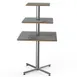 Steelite MGCPPS01GSXX 3‑Tier Square, 30" x 30" x 55" H, Slate Lam/Bamboo Core Steel Segments, Silver 1 image