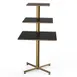 Steelite MGCPPS01MBXX - 3-Tier Sq Stand, 30"x30"x55" Height, Marble BHP Top, Brass, Gold Steel Base 1 image