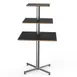 Steelite MGCPPS01MSXX - 3‑Tier Display Stand, 30" x 30" x 55" Marble Top, Steel, Silver Finish 1 image