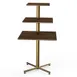 Steelite MGCPPS01WBXX - 3‑Tier Display, 30" x 30" x 55", Gold Steel Base, Wood Top, Brass, Knockdown 1 image