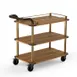 Steelite MGCRNX02BBXX 41.5x21x36 Buffet Serving Cart, Bamboo Finish, Stainless Steel Frame, Brushed Brass 1 image