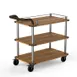 Steelite MGCRNX02BSXX 41.5x21x36 Buffet Serving Cart, Bamboo Finish Shelves, Stainless Steel Frame 1 image