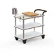 Steelite MGCRNX03CSXX Mogogo Buffet Solutions Roll'n Mixology Service Cart, 41.5x21x40.5, Carrera White Marble, Brushed Stainless Steel 1 image