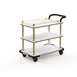Steelite MGCRNX08CBXX Mogogo Buffet Solutions Roll'n Service Cart, 41.5"x21"x36", Carrera White Marble Shelves, Brushed Brass 1 image