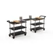 Steelite MGCRNX23MSXX Nero Marquina Marble Serving Cart, Brushed Stainless Steel, 2 Leather Handles, Wine Glass Holders 1 image
