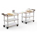 Steelite MGCRNX24CSXX Rollin Top Border Brunch Time Cart, White Carrera Stainless Steel, Leather Handle, Mixed Materials 1 image