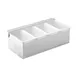 Steelite UF91102 Condiment Holder, 4-Compartment, 11.875" x 3.875" H, Stainless Steel Silver Finish 1 image