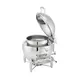 Steelite WLWI11LSSGL - 11.5‑Quart Round Soup Chafer, Steel, Hinged Glass Lid, Burner Stand, Fuel Cup 1 image