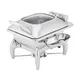 Steelite WLWI35LGL 4-Quart Rectangular Chafing Dish Hinged Glass Lid, Stainless Steel, Canned Heat 1 image