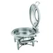 Steelite WLWI4LGL - 4 Qt (1 Gal) Round Stainless Steel Chafing Dish with Hinged Glass Lid & Burner 1 image