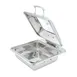 Steelite WLWI55UGT 6-Quart Rectangular SS Chafing Dish with Glass Lid, Hinged Cover – Canned 1 image