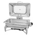 Steelite WLWI9LGL 8-Quart Chafing Dish, 23" X 11.5" X 6.25", Steel, Hinged Glass Lid, Heat Kit 1 image