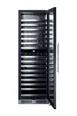 Summit SDHWC98 Dual‑Zone Wine Cooler, Black Cabinet, Trimmed Glass Door, 16 Shelves, LED, 115V R600a 1 image
