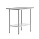 Flash Furniture NH-WT-2436-GG 36" Open Base Galvanized Work Table with Undershelf, 18 Gauge Flat Top 1 image