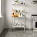 Flash Furniture NH-WT-2436-OSH-GG 36" Open Base Work Table with Undershelf & Double Overshelves 2 image