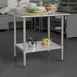 Flash Furniture NH-WT-3036-GG-B4-GG 36" Open Base Work Table with Undershelf, 4" Backsplash / 18 G 2 image