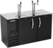 Beverage Air DDN58HC-B Draft Beer Cooler, 58"W x 26-3/8"D x 49-5/16"H, Black Stainless Top, 3‑4 Keg 1 image